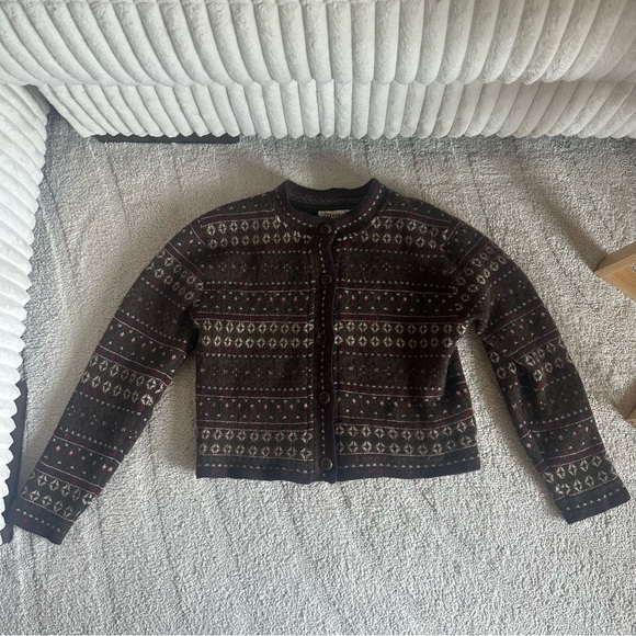 Près De Chamonix Sweaters - Près De Chamonix Vintage 90s Alpine Pure Merino Wool Patterned Sweater